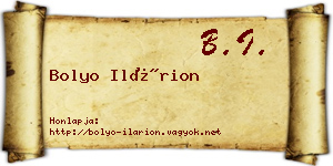 Bolyo Ilárion névjegykártya
